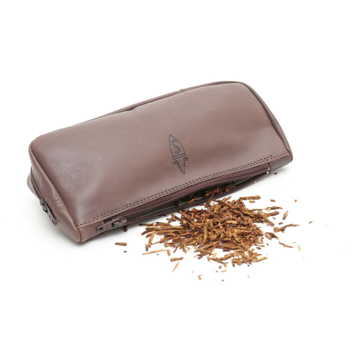 Savinelli- Leather Pouch Brown Vintage