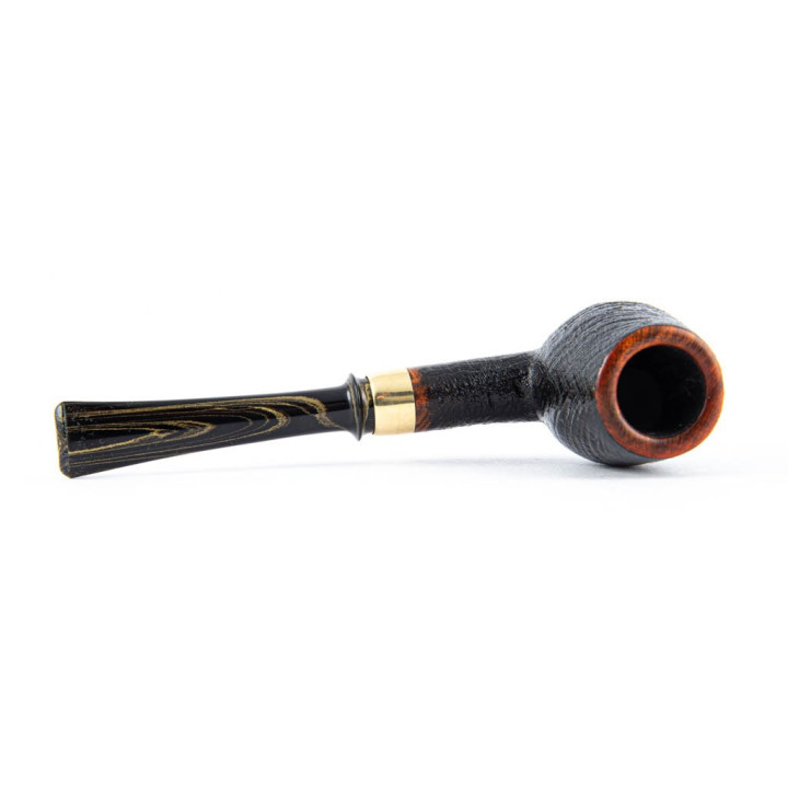 Pipe Mike Bay Billiard W Brass Sandblasted