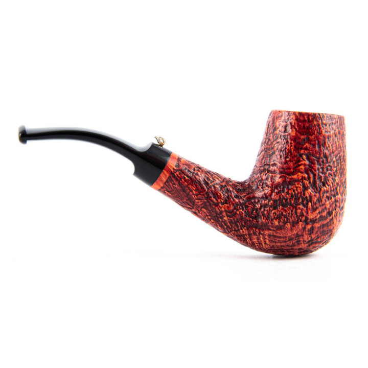 Pipe Anatra Dalle Uova D'oro - Sandblasted Bent Billiard